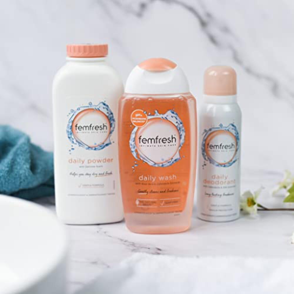 Femfresh hypoallergenic soap-free formula gentle on sensitive skin