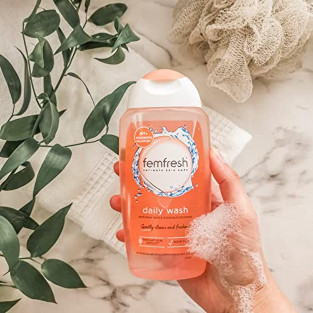 Femfresh PH-balanced wash label demonstrates suitable intimate care
