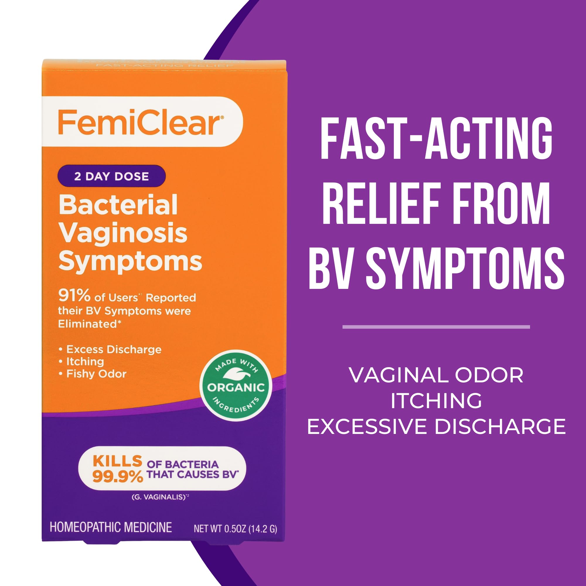 Two applicators with FemiClear BV Symptoms for easy two-night treatment