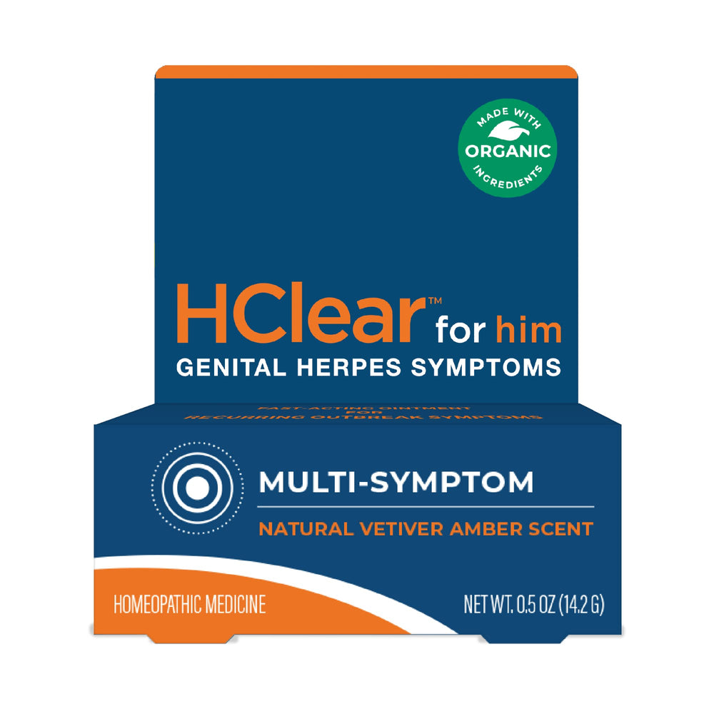 FemiClear HClear for him tube front view, easy-to-use topical ointment for discreet relief.