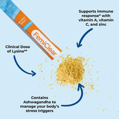 FemiClear HerpPro stick dissolves in water for a quick daily immune support routine.