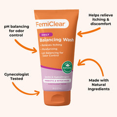 FemiClear soothing daily wash foamy lather highlights gentle cleansing action