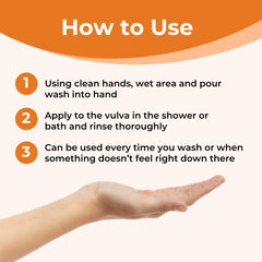 FemiClear soothing daily wash in shower illustrates simple cleansing routine