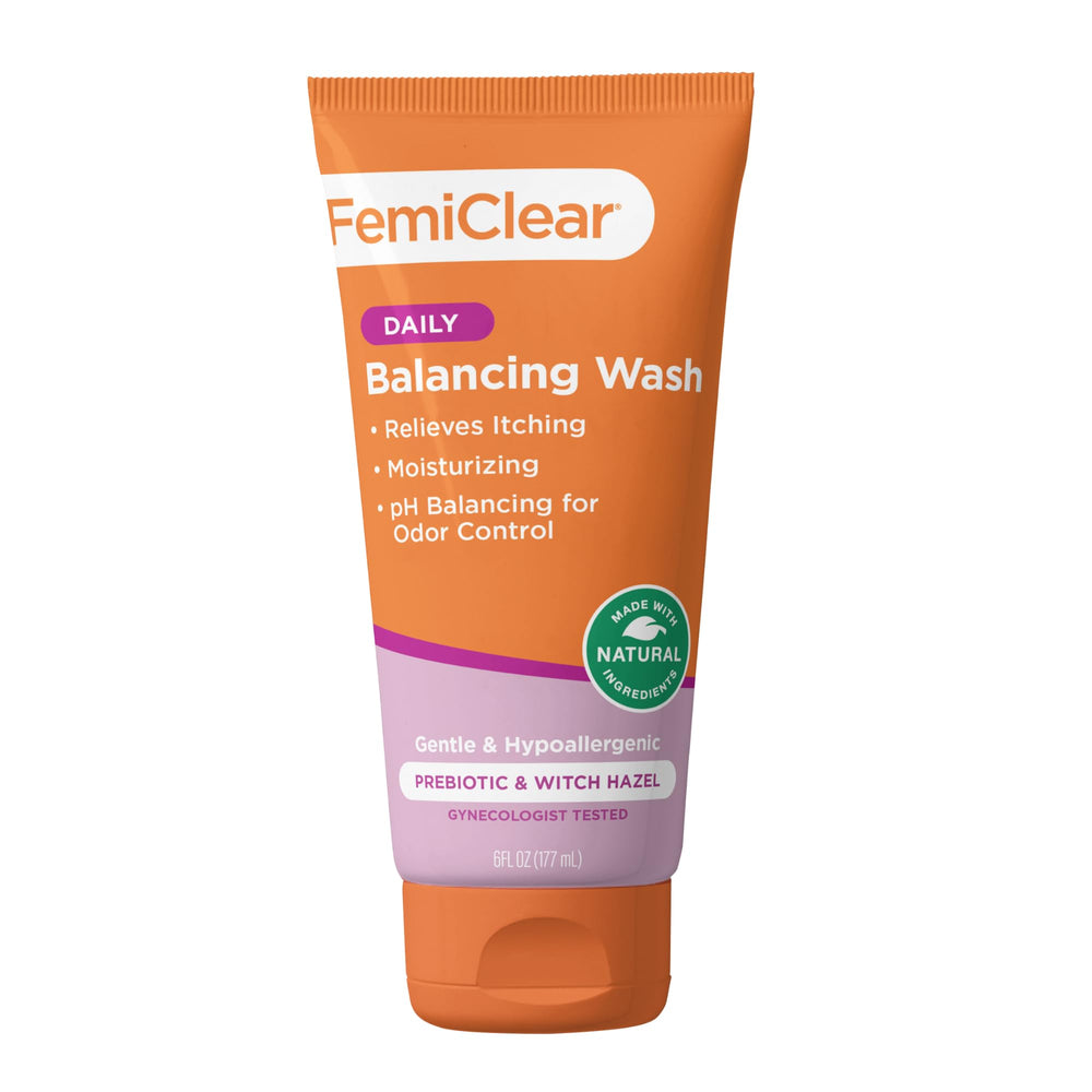 FemiClear soothing daily wash packaging highlights sulfate-free formula