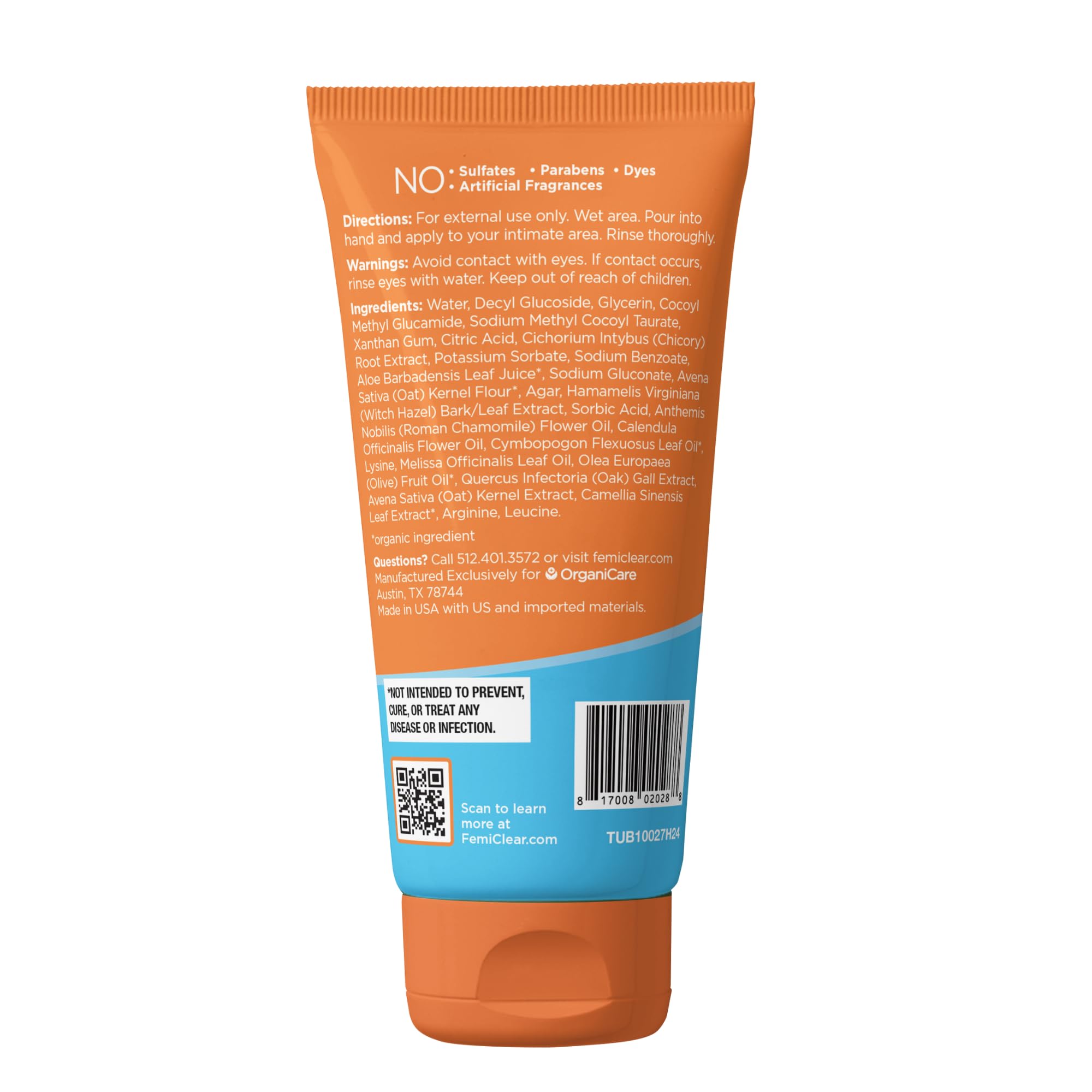 FemiClear Ultra-Gentle Wash after-shower routine signals daily care.