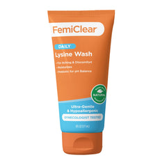 FemiClear Ultra-Gentle Wash bottle pour for easy daily cleansing, gentle on sensitive skin.