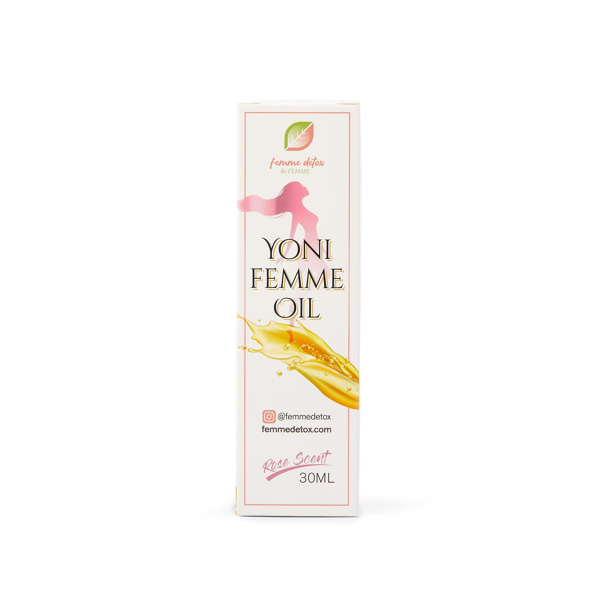 Femme Detox Yoni Oil uses rose and lavender ingredients for balance