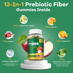 Femmetra 13-in-1 prebiotic gummies bottle back highlighting clean, non-GMO ingredients.