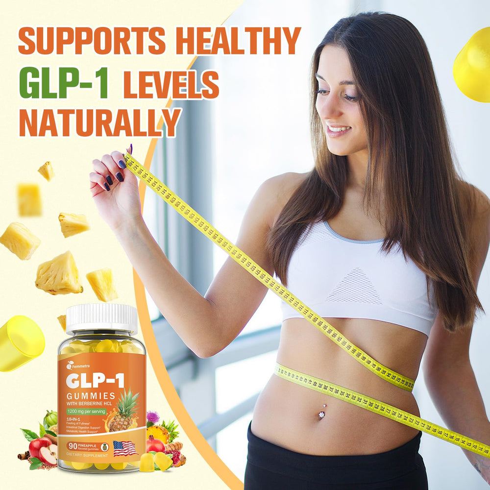 Close-up of Femmetra GLP-1 gummies ingredients label for transparency and informed use