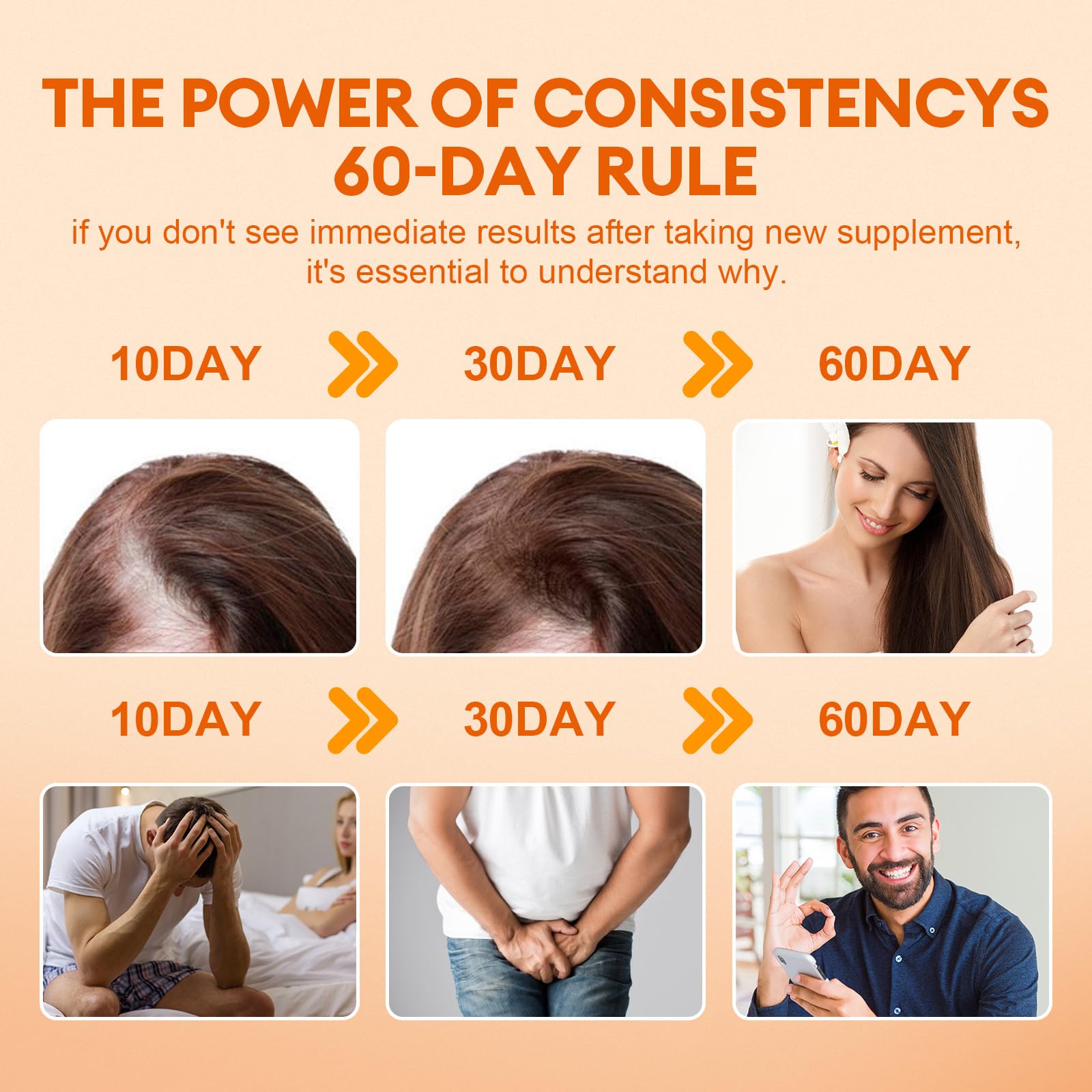 Femmetra hair-support concept with softgels suggesting density and vitality