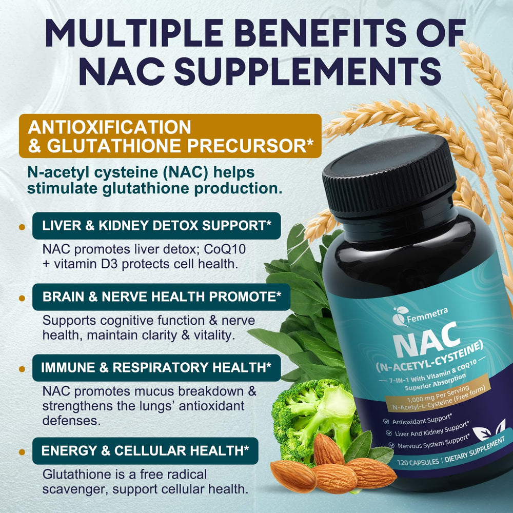 Femmetra NAC capsules being poured into a hand for easy daily use