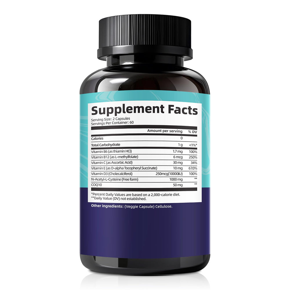 Femmetra NAC health and wellness visual with product information
