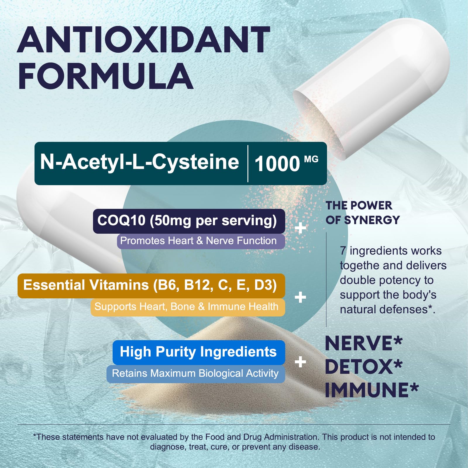 Femmetra NAC label close-up showing ingredients for wellness