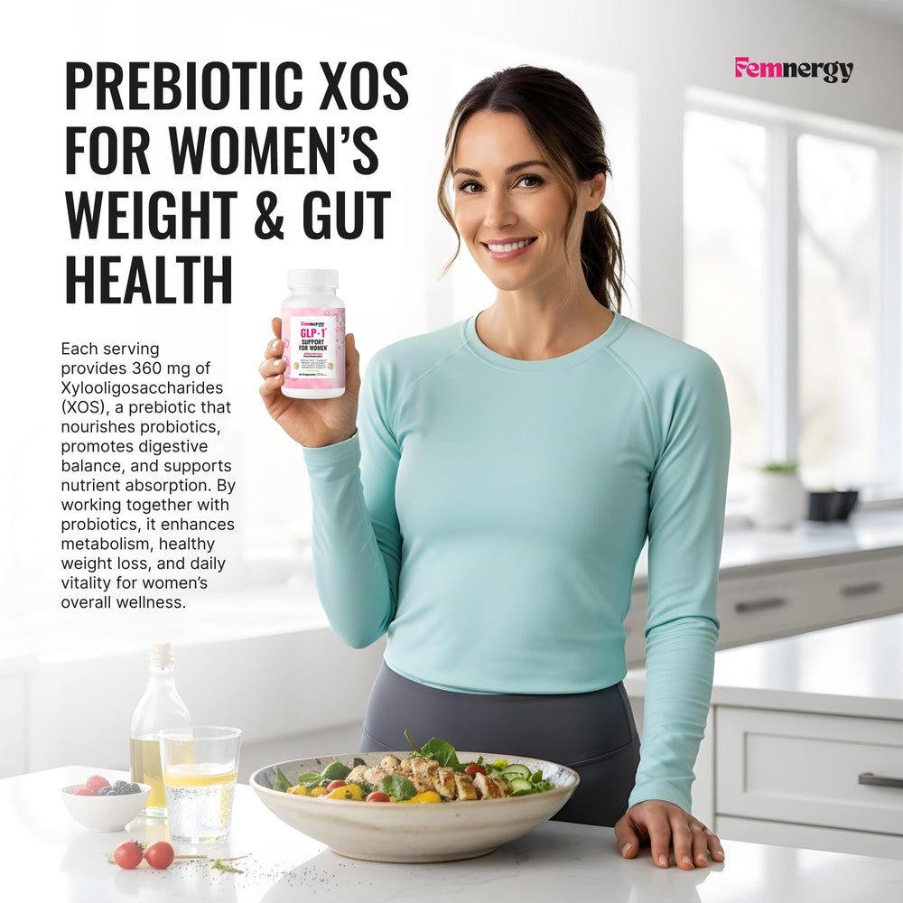 Craving control visualization with Femnergy GLP-1 product imagery.