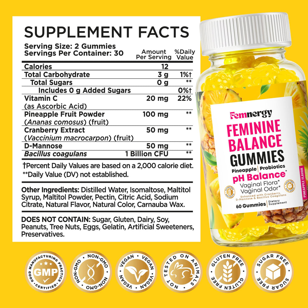 Femnergy packaging and quality seal communicates GMP standards