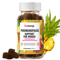 Femnergy Perimenopause Gummies bottle front signals daily hormonal support