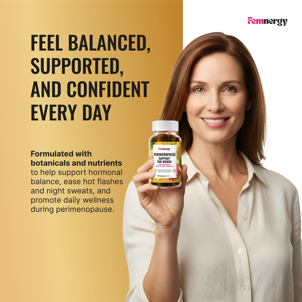 Close-up of Femnergy gummies highlights pineapple flavor and soft texture