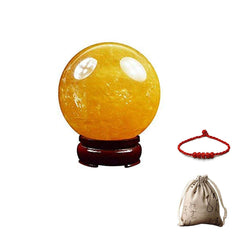FengShuiGe citrine sphere close-up highlights natural color for wealth-focused decor
