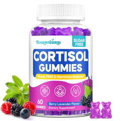 Feoawsnmu cortisol-women gummies blueberry bottle for daily balance.