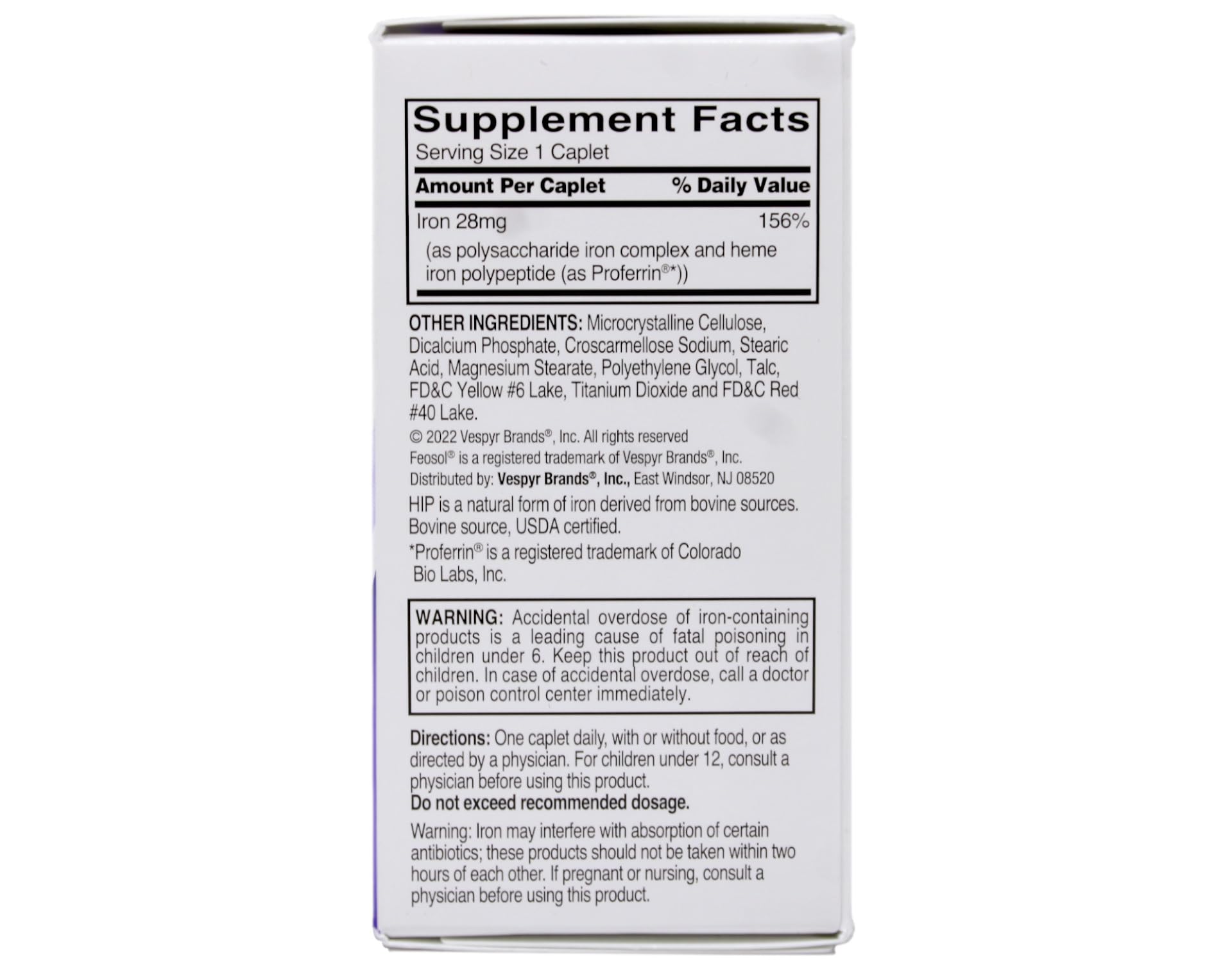Feosol Bifera ingredients graphic shows heme and non-heme iron blend