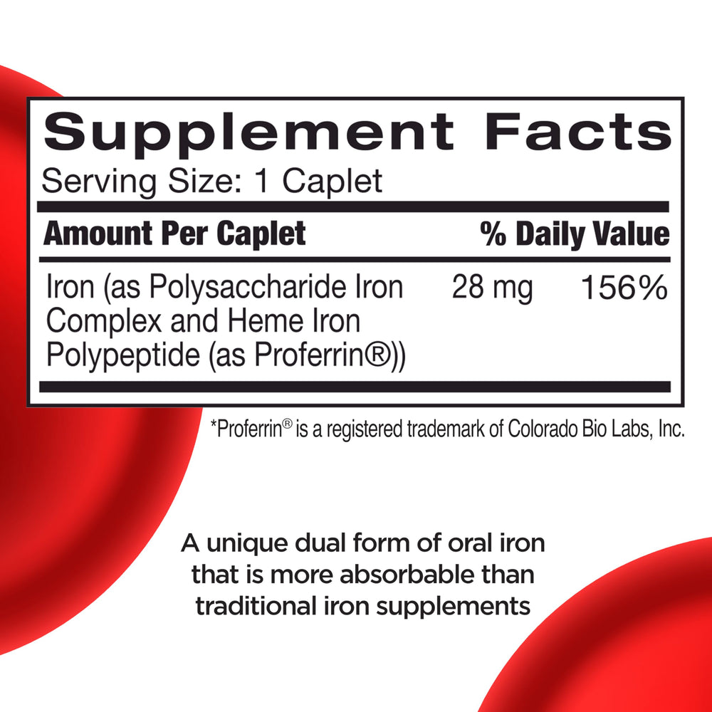 Two-bottle pack displays total 60 caplets for a convenient supply