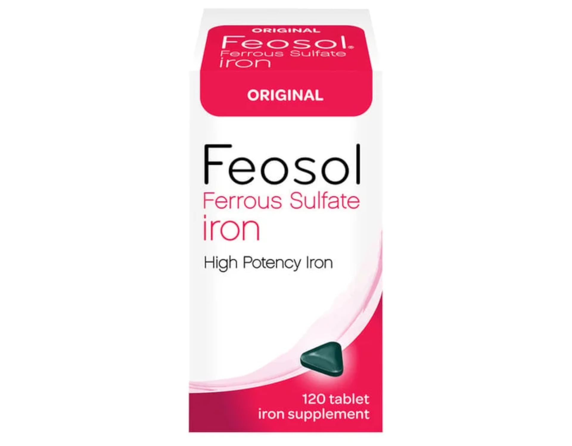 Feosol Original pill dispensing illustrates on-the-go iron support.