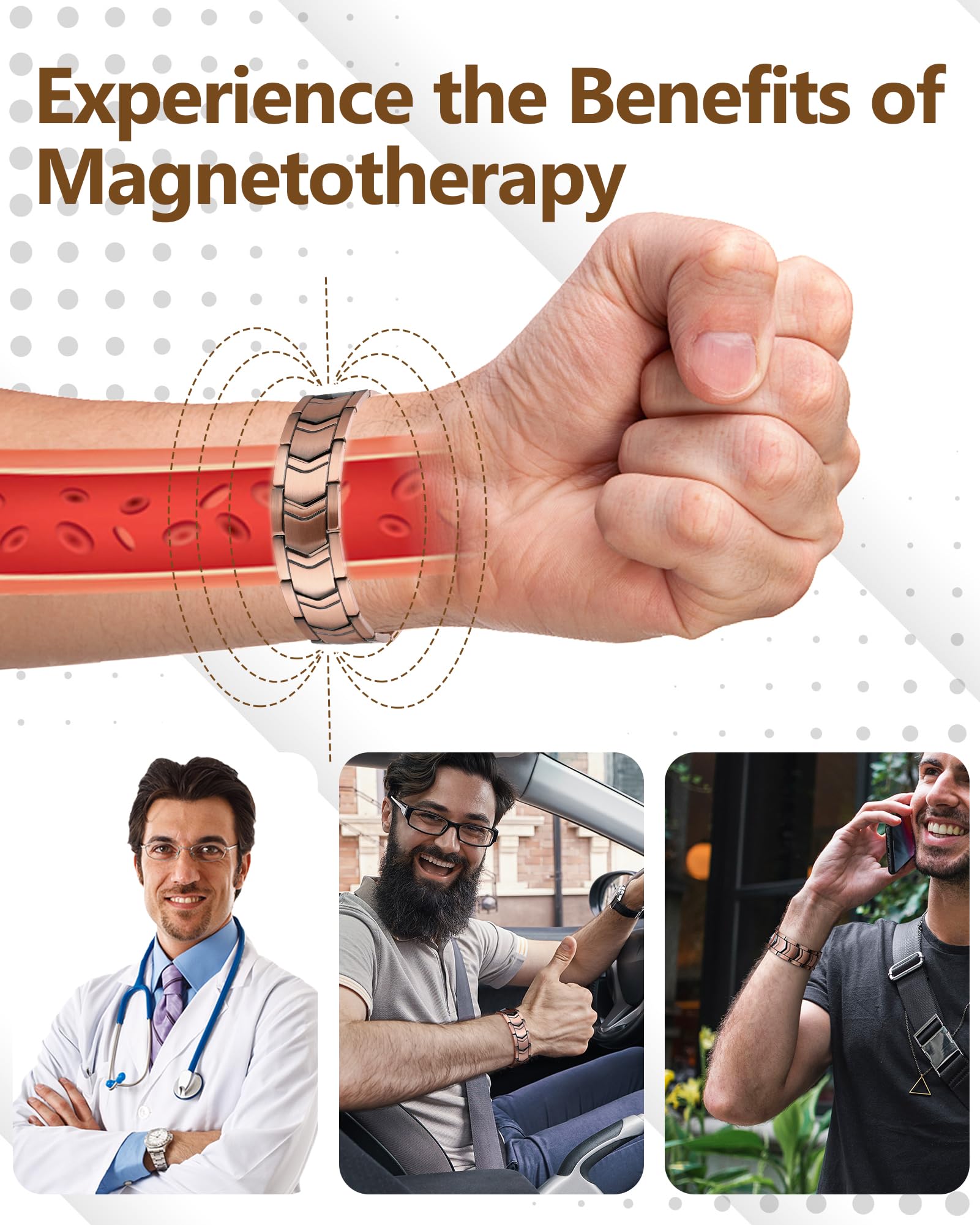 Feraco bracelet side profile highlights durable, low-profile design.