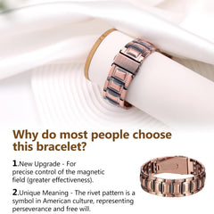 Feraco 3x upgrade rivet design copper bracelet on wrist