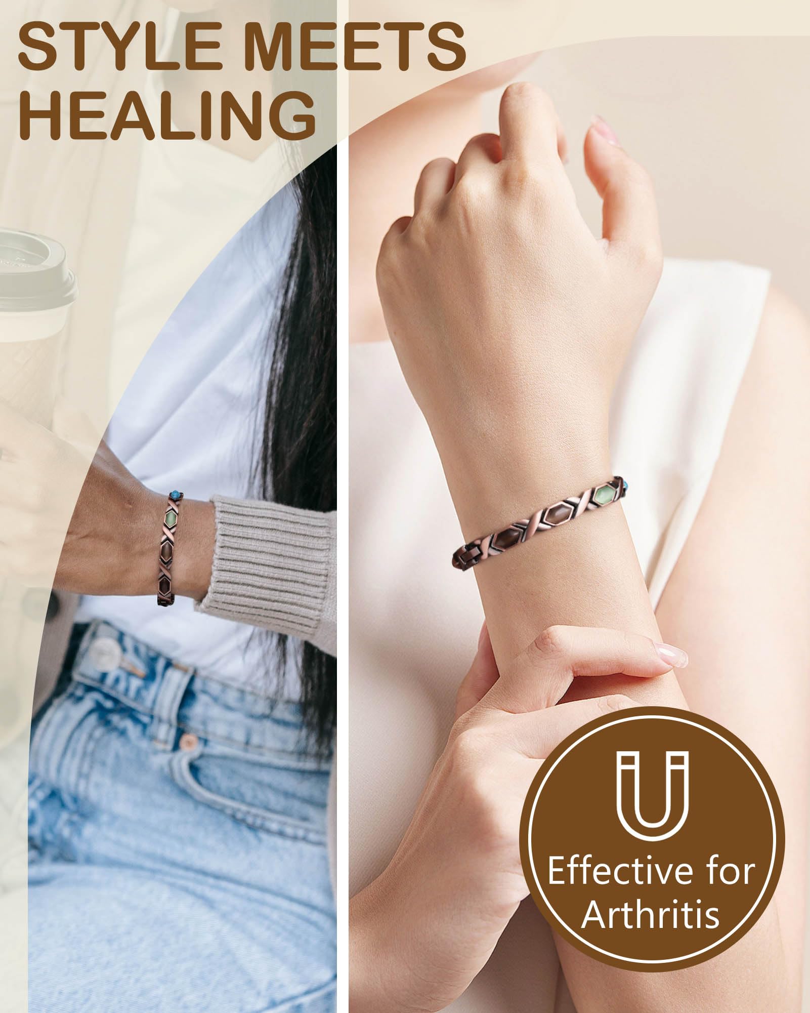 Feraco adjustable clasp system ensures a comfortable, customizable fit.