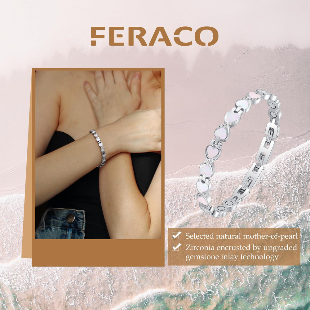 Feraco adjustable magnet bracelet with sizing tool included