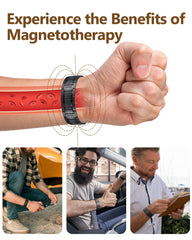 Feraco adjustable men's magnetic bracelet with sizing tool for perfect fit.