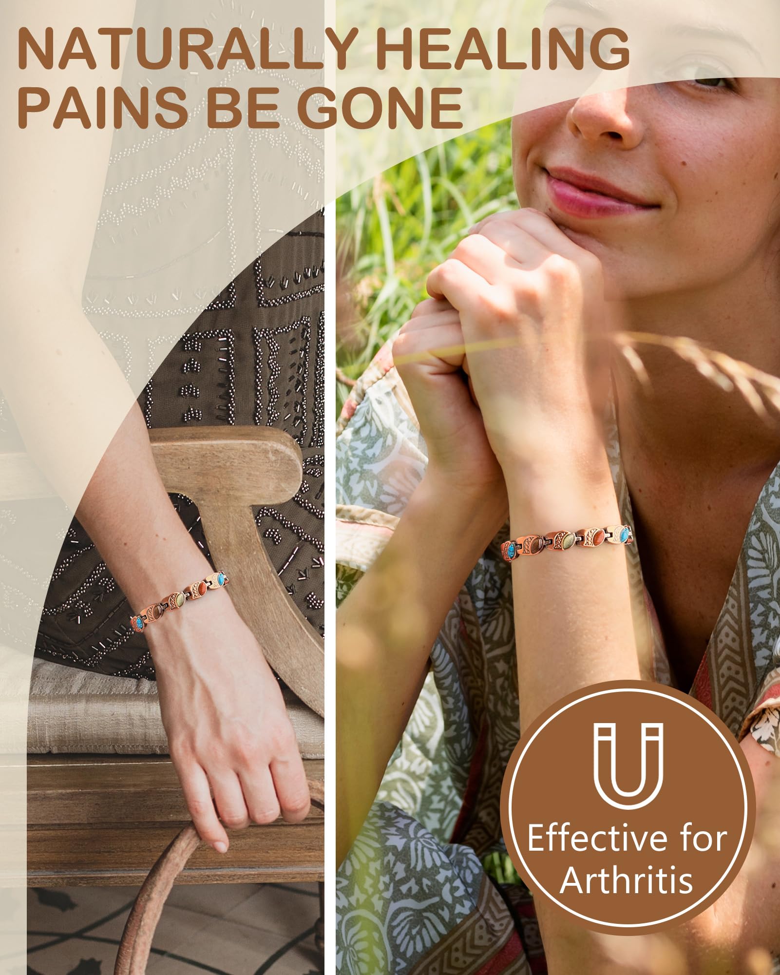 Feraco bracelet with folding clasp enables easy on/off and secure wear.