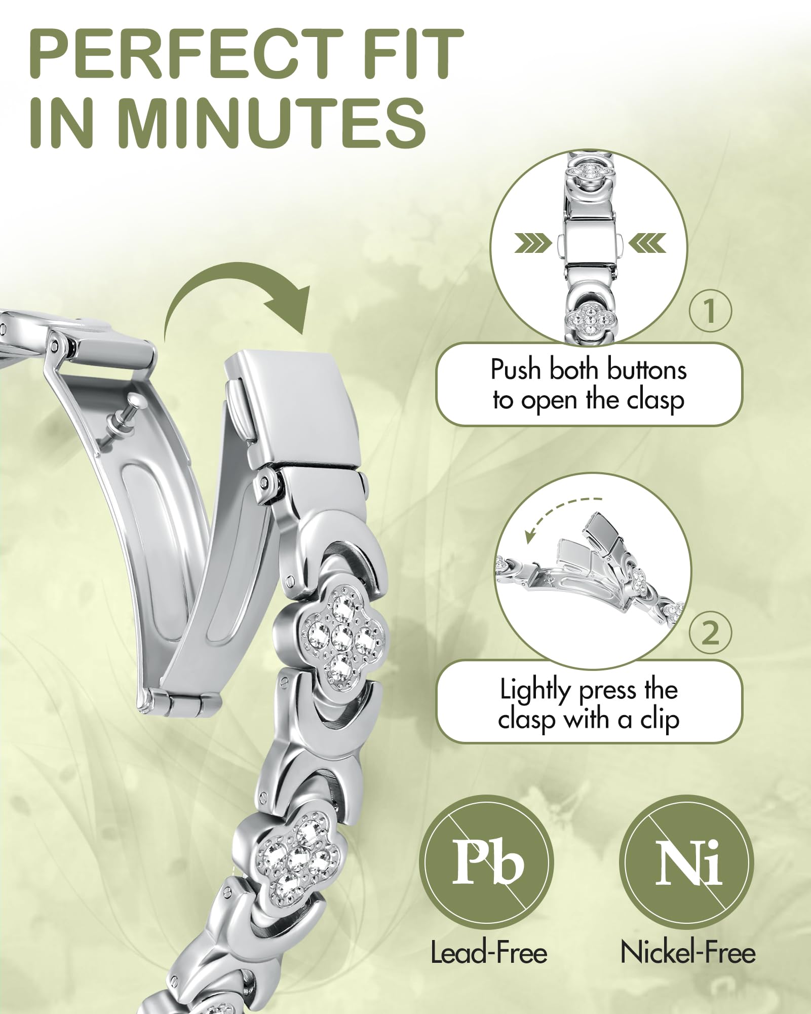 Feraco bracelet with infinity and four-leaf clover zirconia accents for subtle sparkle.