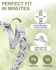 Feraco bracelet with infinity and four-leaf clover zirconia accents for subtle sparkle.