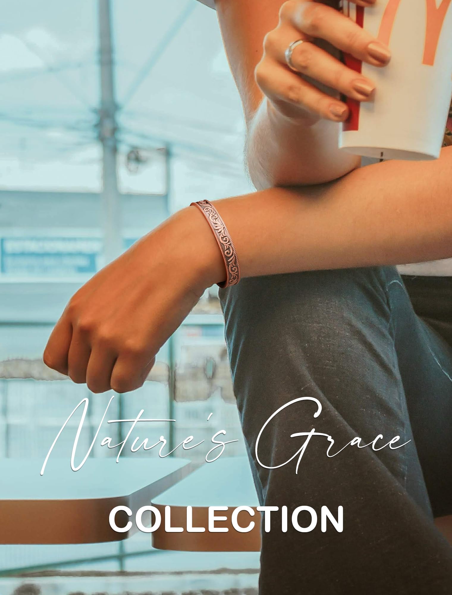 Feraco bracelet length 17.5 cm suited for comfortable everyday wear.