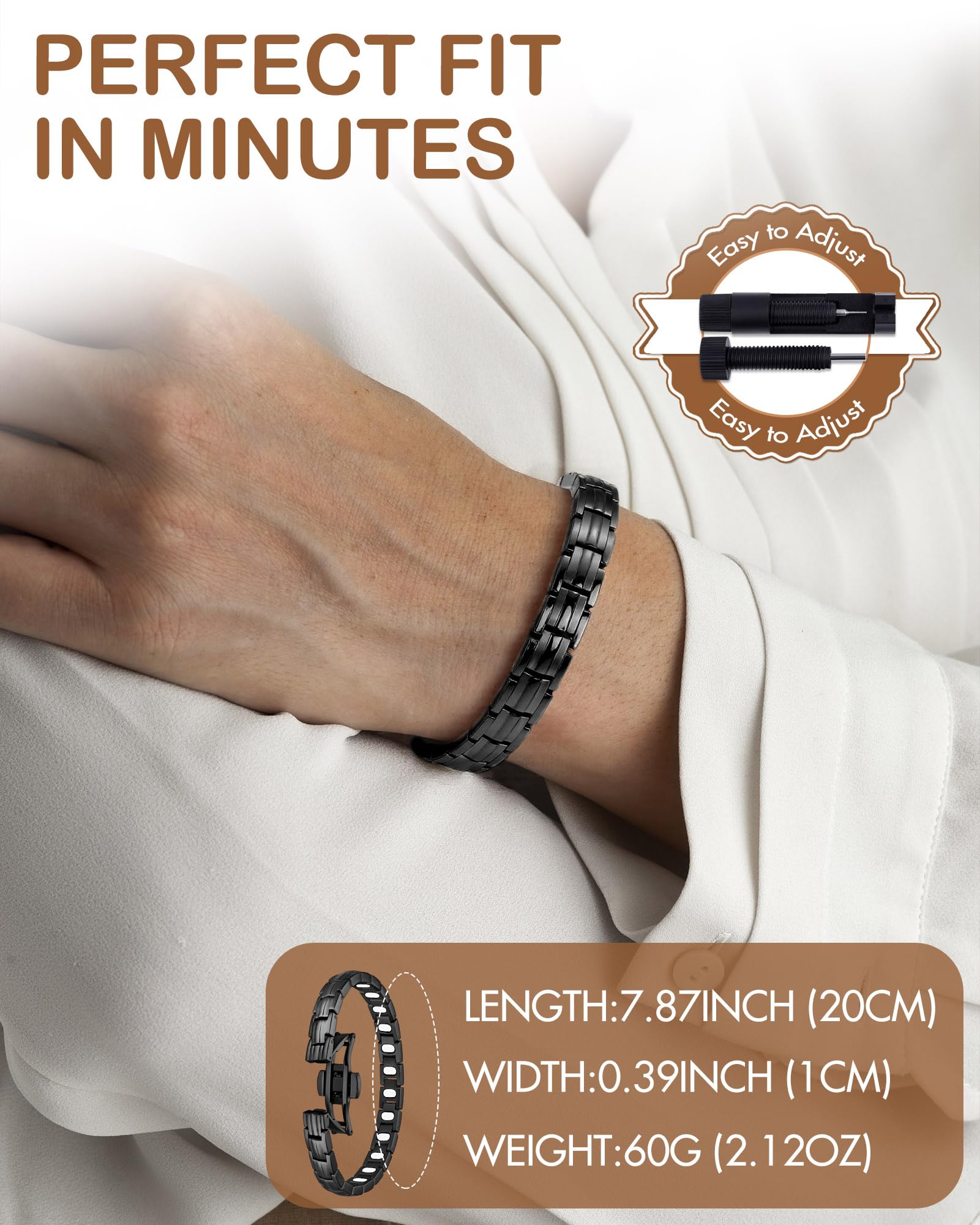 Feraco brushed finish offers a subtle, versatile shine for any outfit