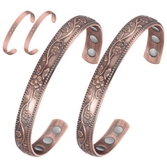 Feraco copper bracelet closeup with magnets highlighting strong magnetic design