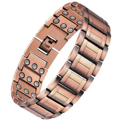 Feraco 3X Strength copper bracelet closeup with three magnet rows for durable everyday wear.