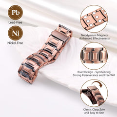Feraco adjustable copper bracelet size with link removal tool