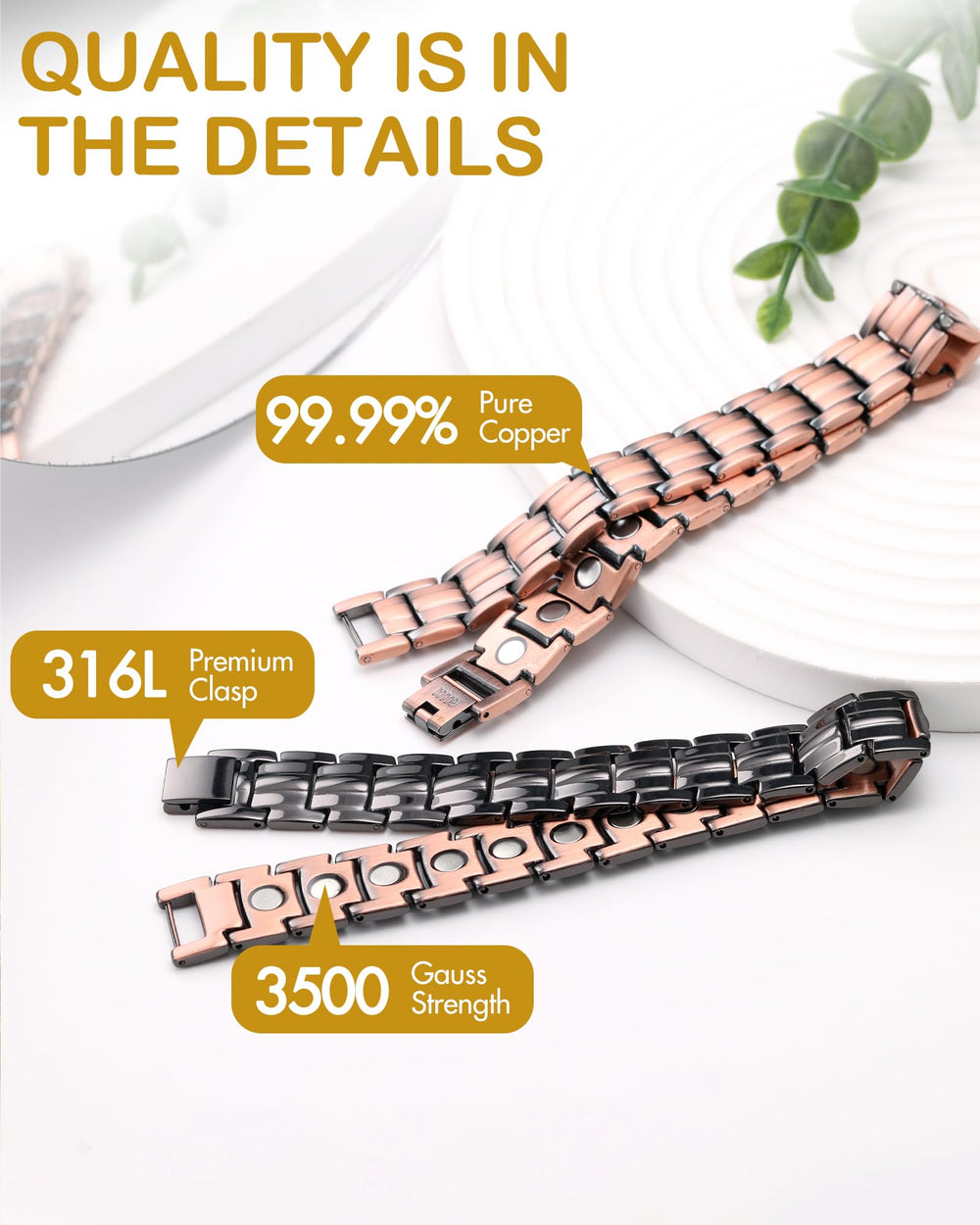 Feraco adjustable size tool enables easy resizing for a comfortable, secure fit.