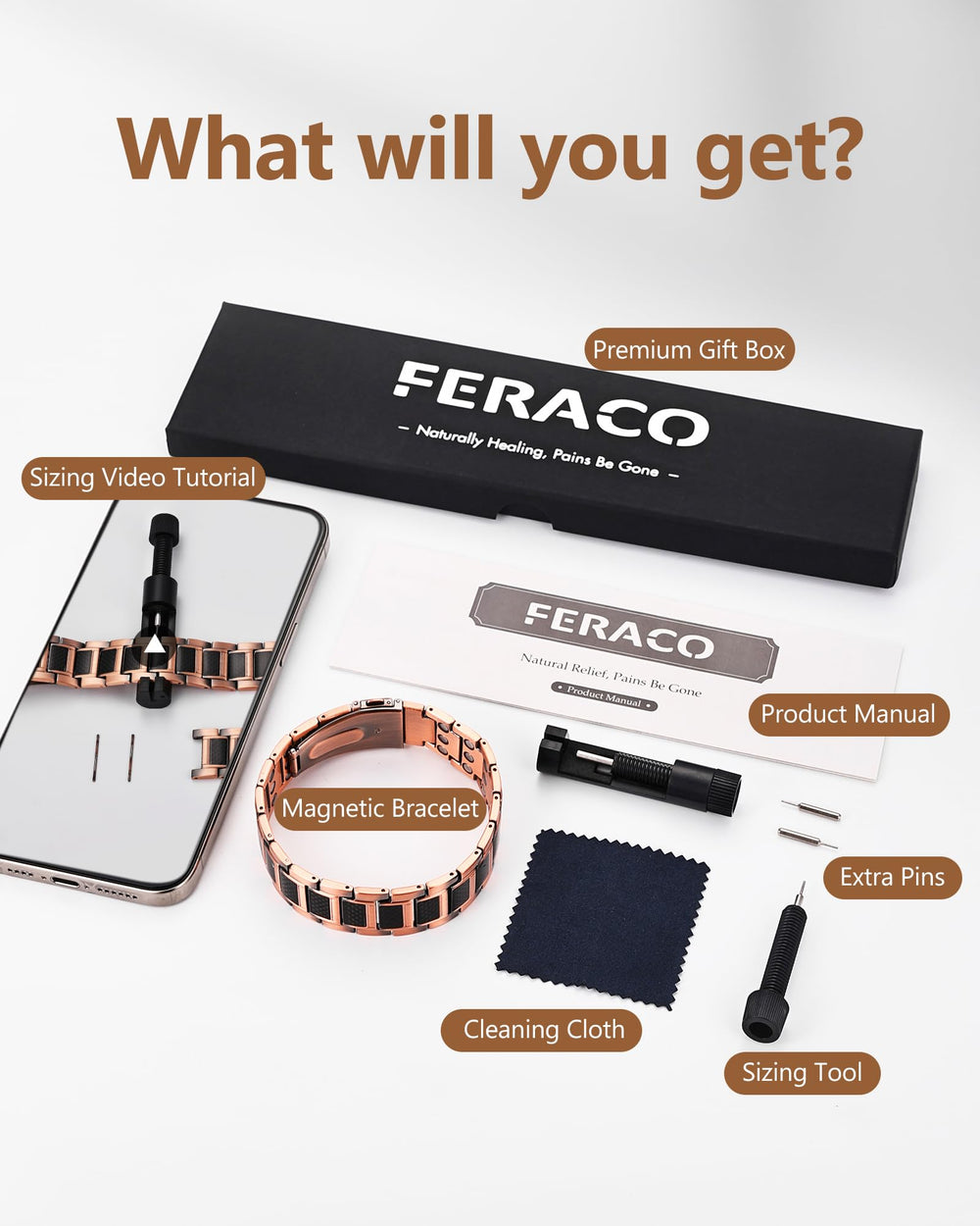 Feraco copper bracelet anti-scratch finish for durable daily use.