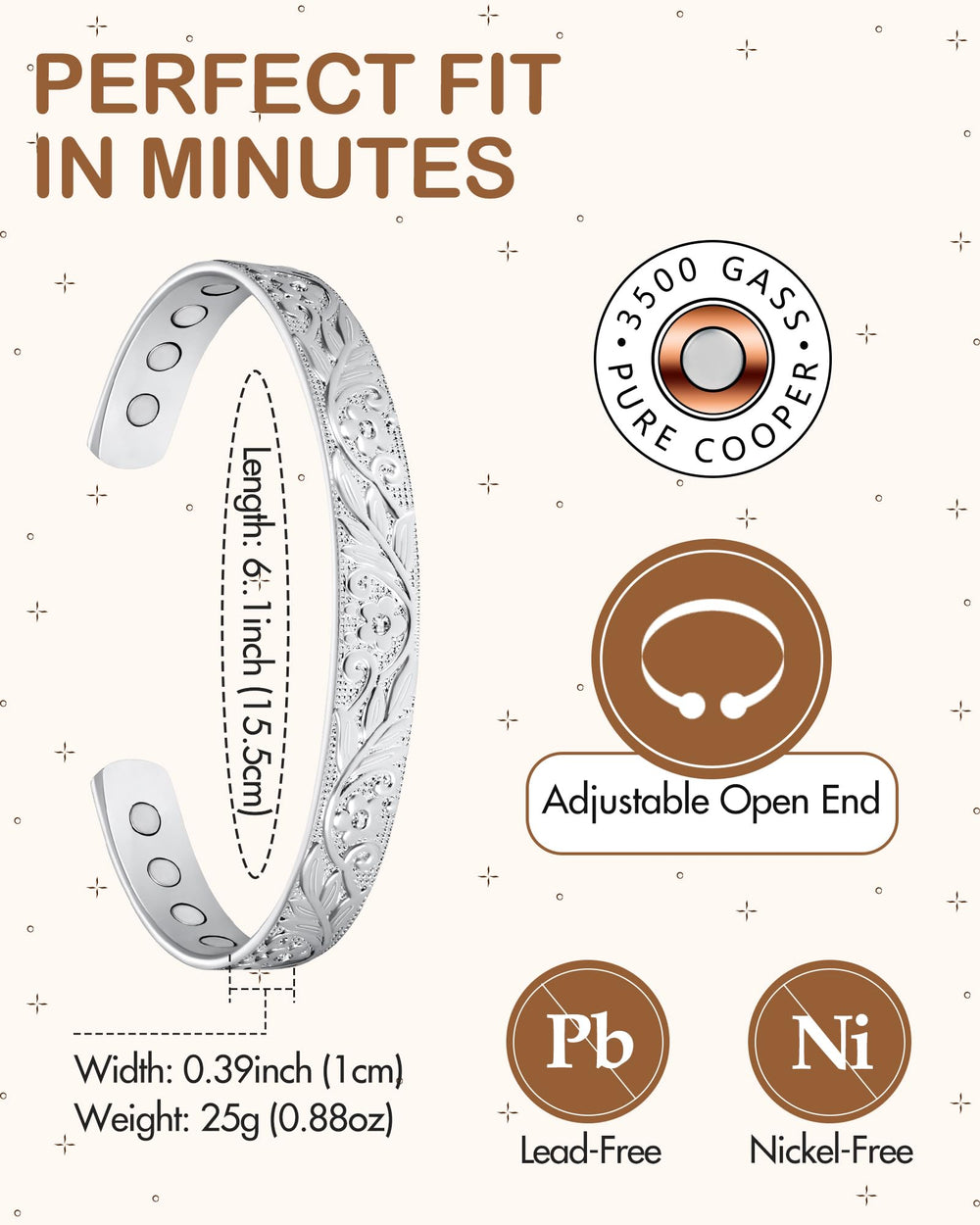Feraco copper bracelet gift box presentation makes a thoughtful present.