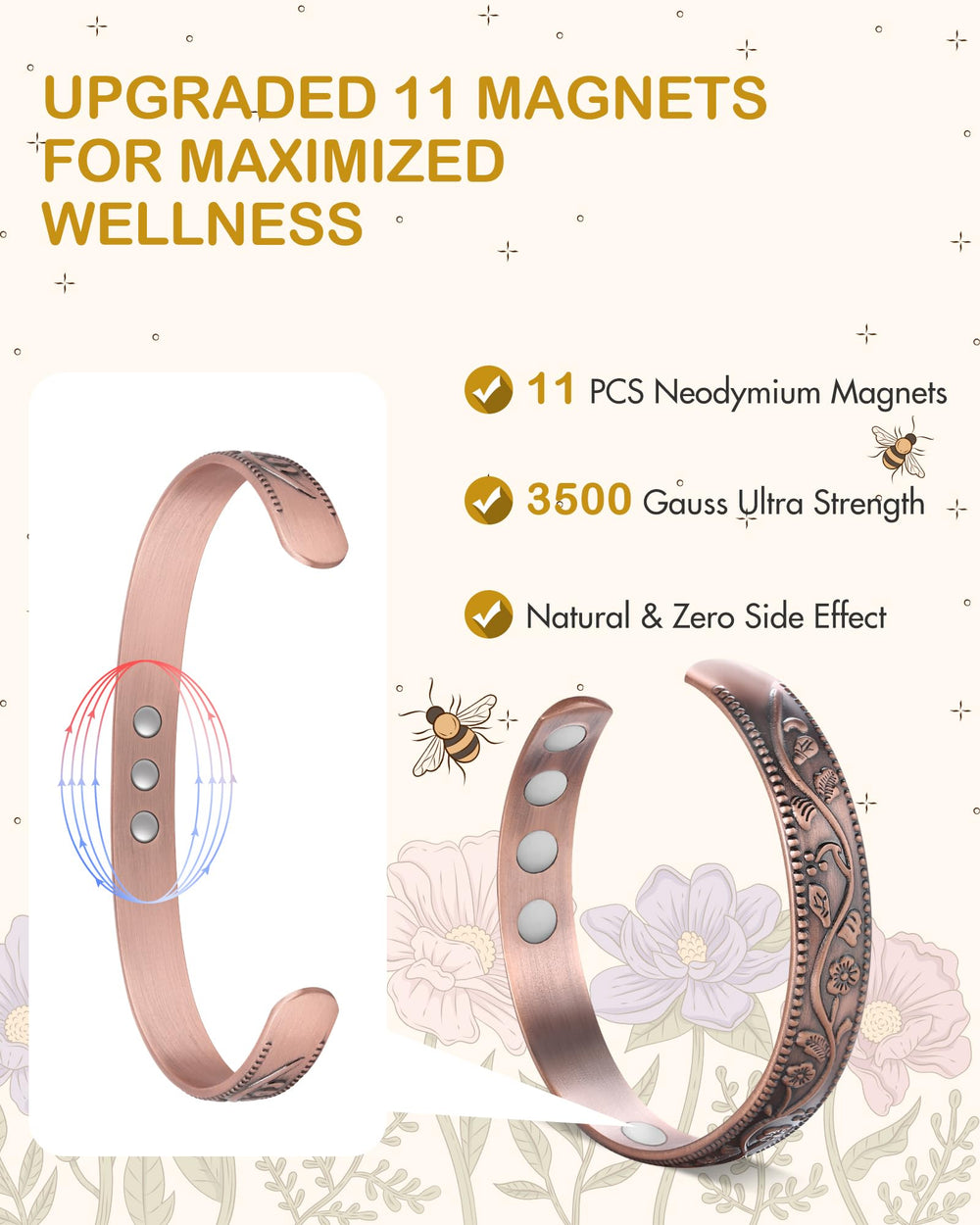 Feraco gift box containing copper bracelet set for gifting