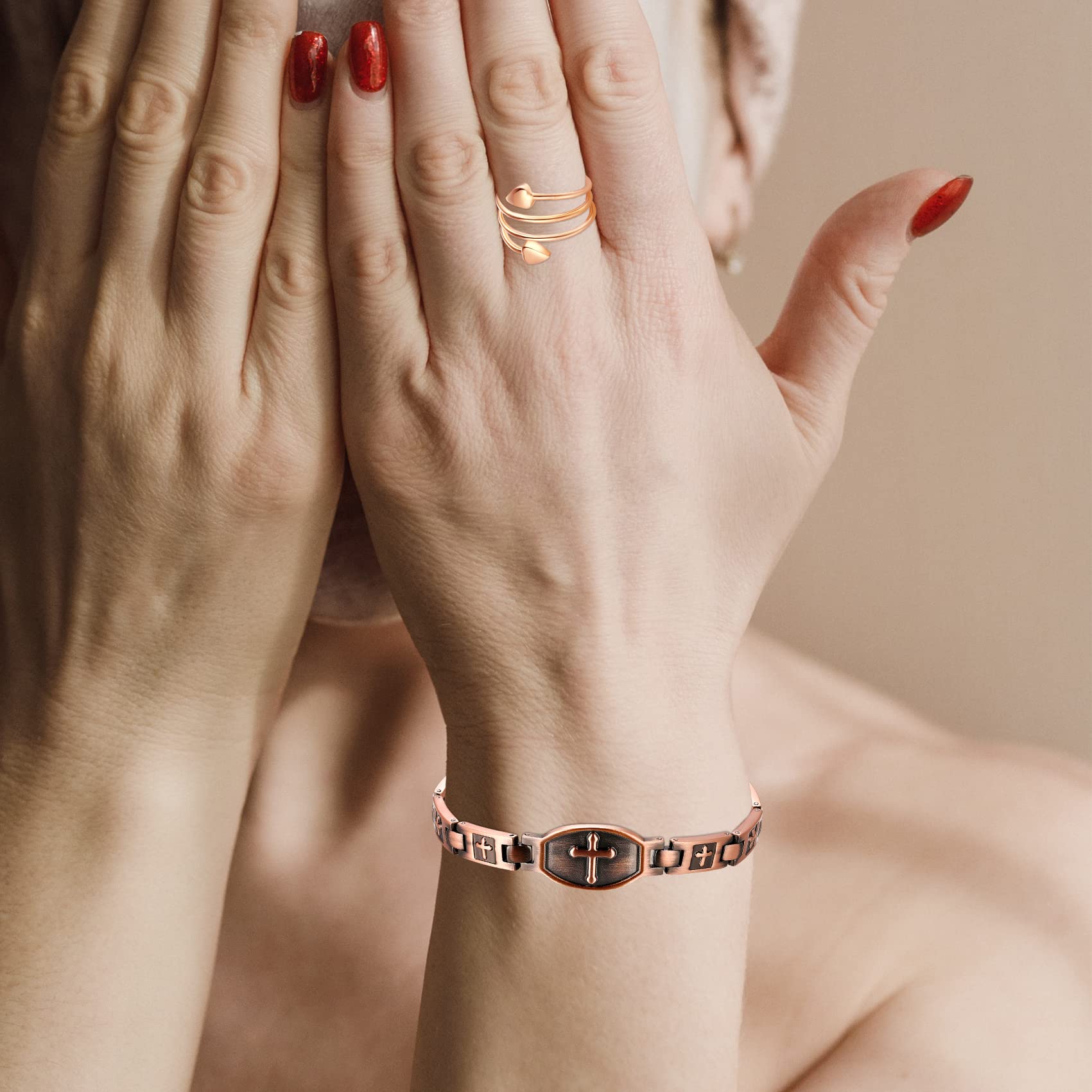 Feraco copper bracelet hypoallergenic nickel-free finish for sensitive skin