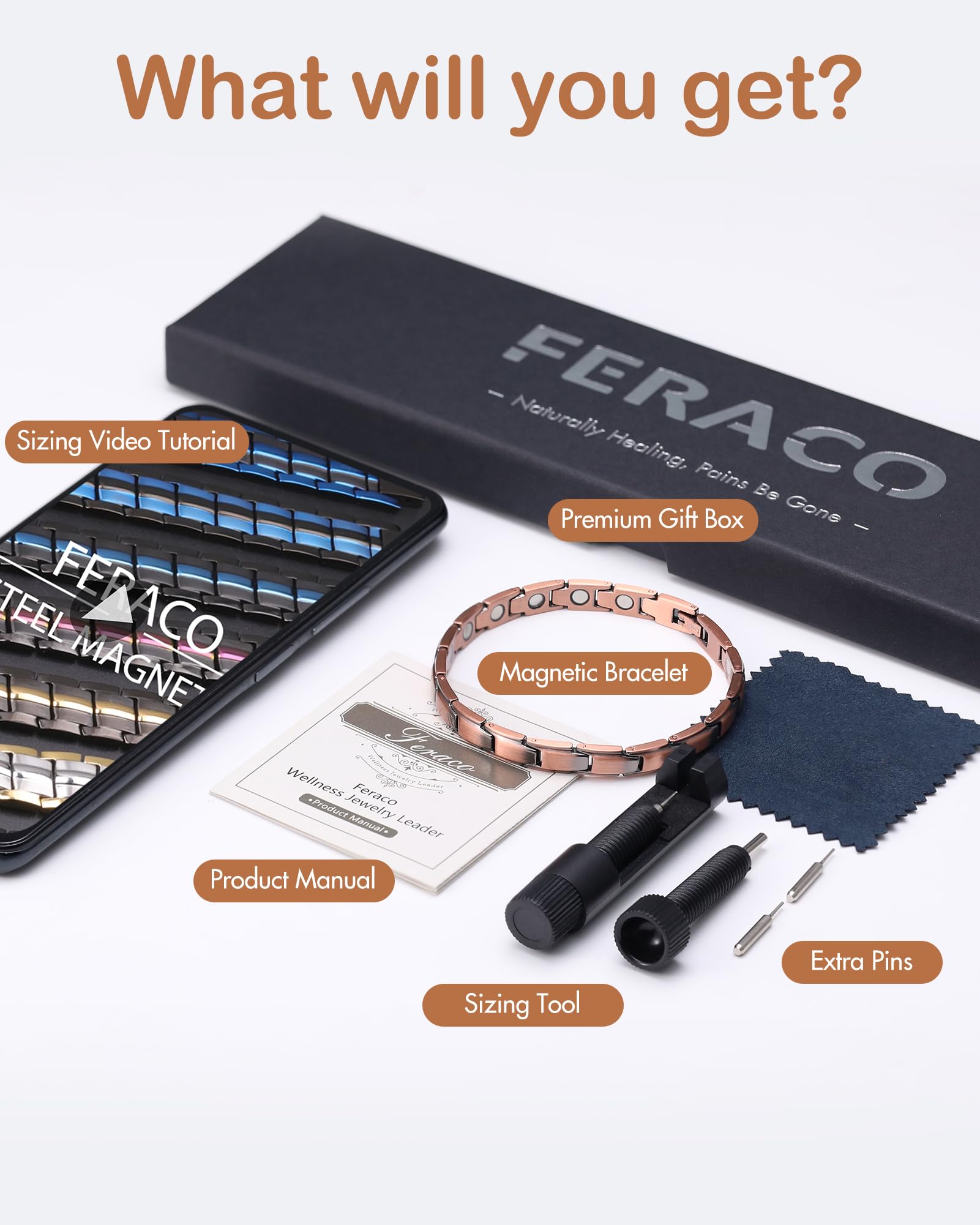 Feraco copper bracelet lacquer finish resists wear and tarnish