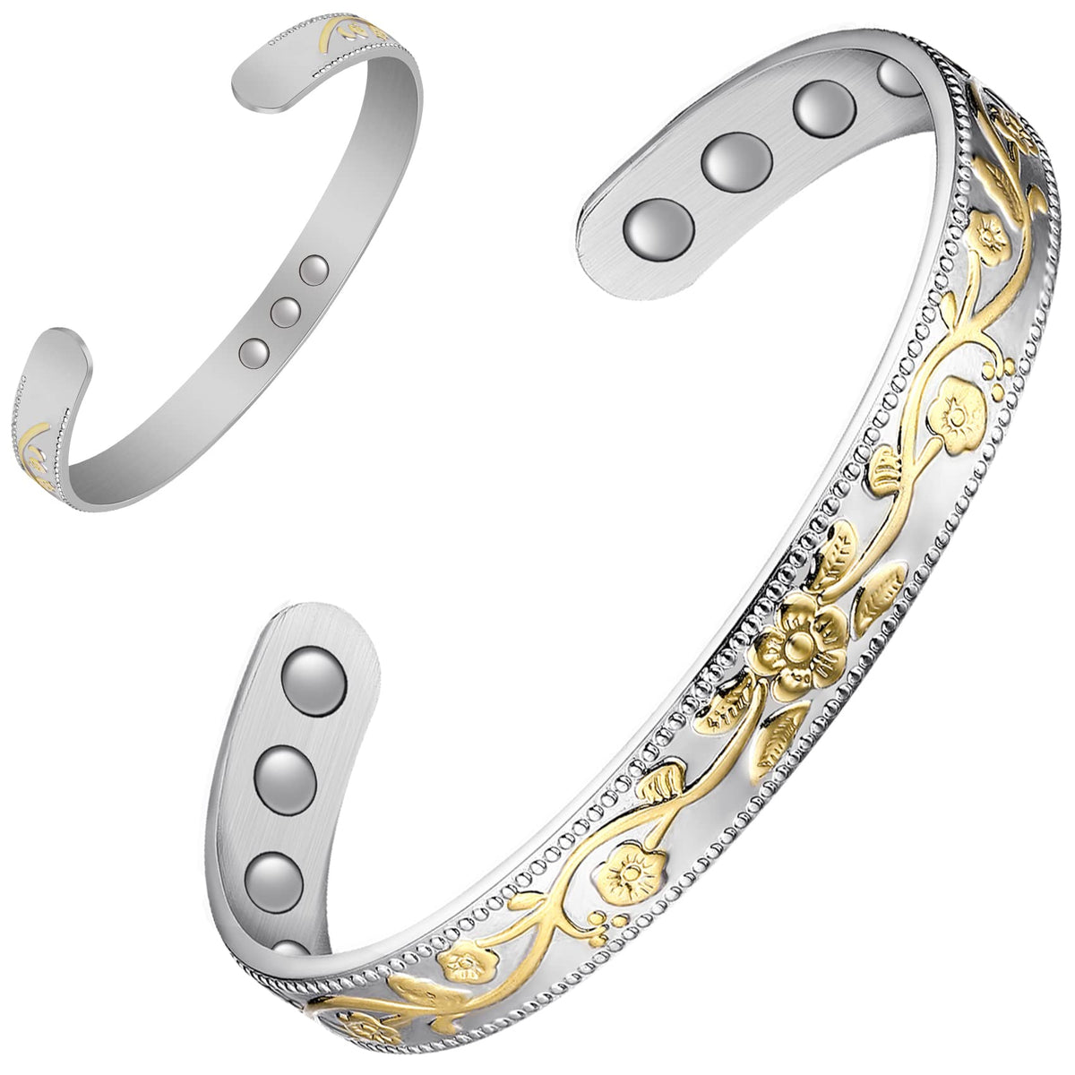 Feraco copper bracelet close-up highlighting magnets and craftsmanship