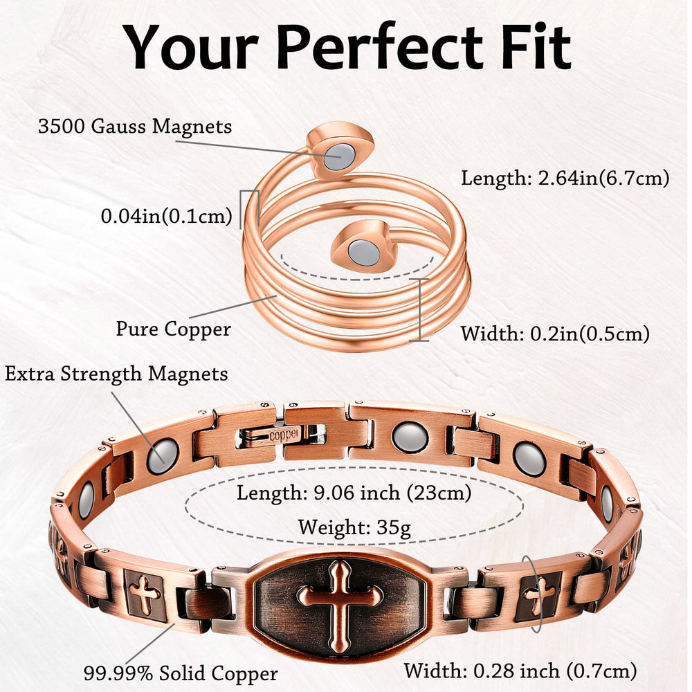 Feraco copper bracelet magnets inside for wrist proximity comfort