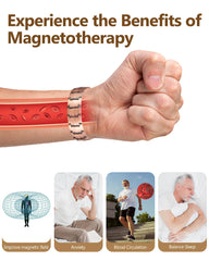 Feraco copper bracelet magnets: 48 neodymium magnets for balanced energy design.