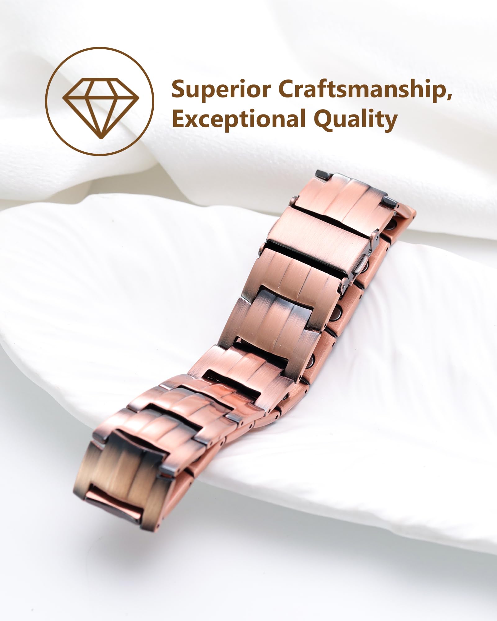 Feraco copper bracelet in gift-ready packaging emphasizes a thoughtful gift option.