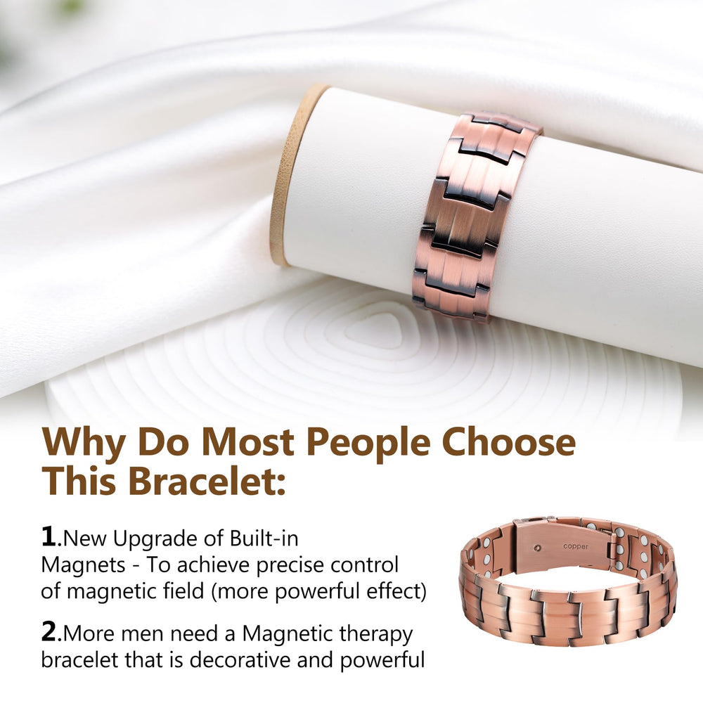 Feraco copper bracelet design detail highlights the elegant pattern.
